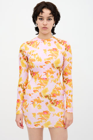 Alex Perry Floral Calla Mini Dress