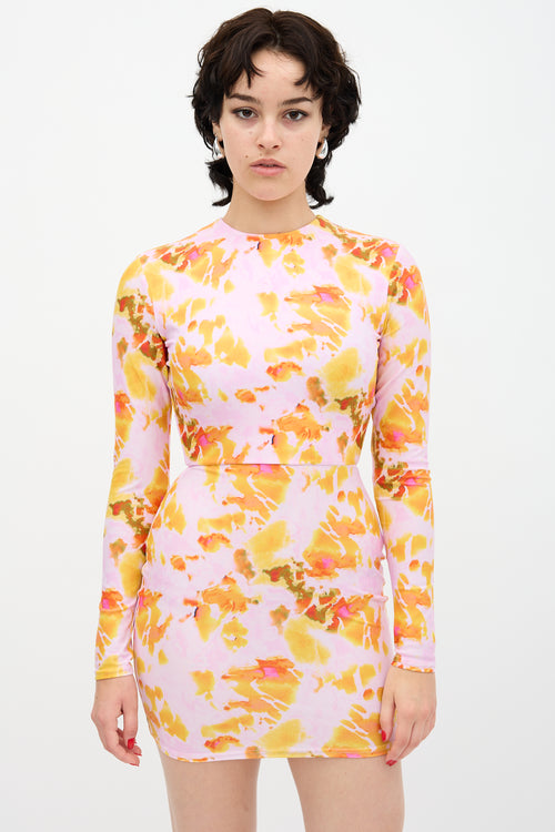 Alex Perry Floral Calla Mini Dress