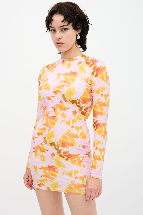 Alex Perry Floral Calla Mini Dress