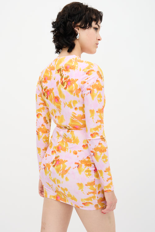 Alex Perry Floral Calla Mini Dress