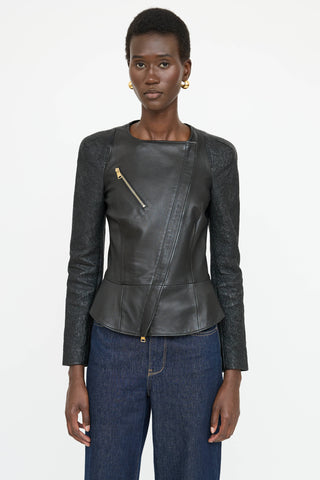 McQueen Textured Leather Jacket