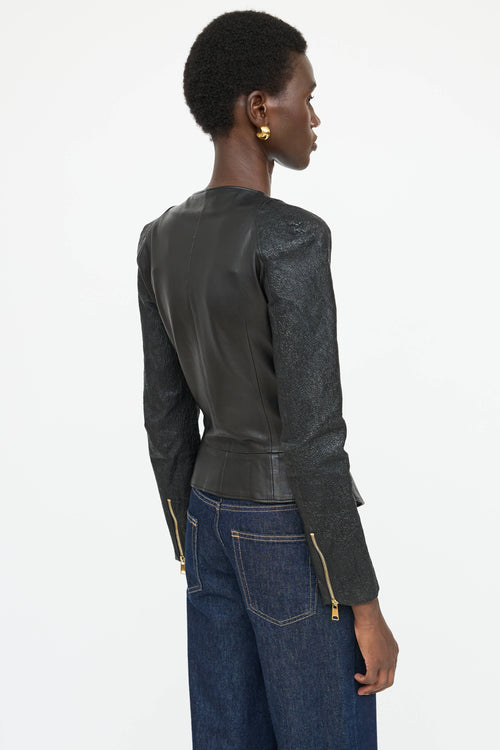 McQueen Textured Leather Jacket