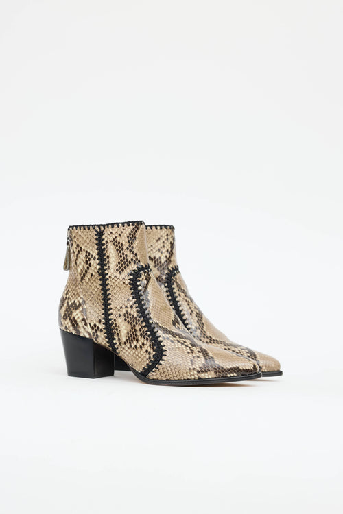 Alexandre Birman Exotic Leather Ankle Boot