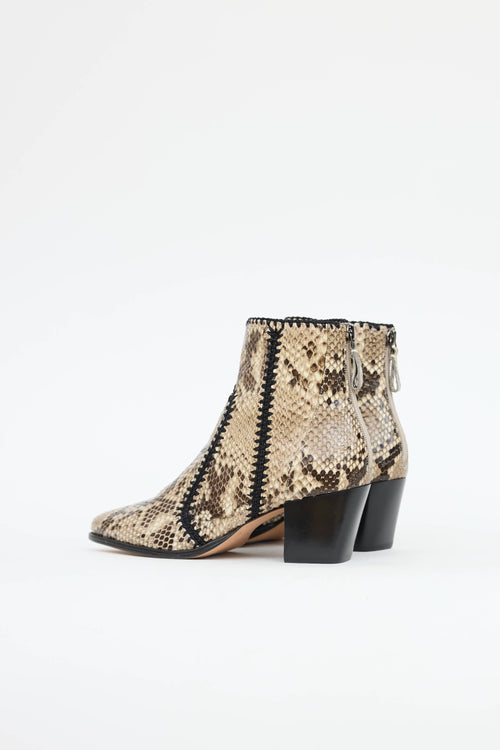 Alexandre Birman Exotic Leather Ankle Boot