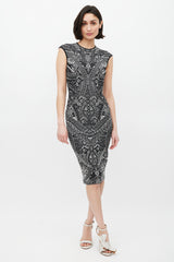 Alexander McQueen SS 2010 Black & White Knit Floral Dress