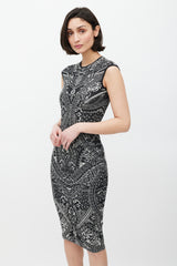 Alexander McQueen SS 2010 Black & White Knit Floral Dress