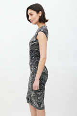 Alexander McQueen SS 2010 Black & White Knit Floral Dress