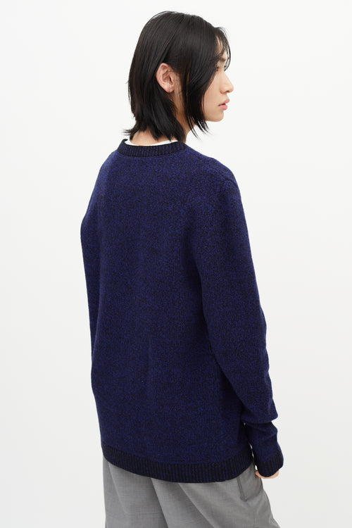 Alexander McQueen Black & Blue Wool Safety Pin Knit Sweater