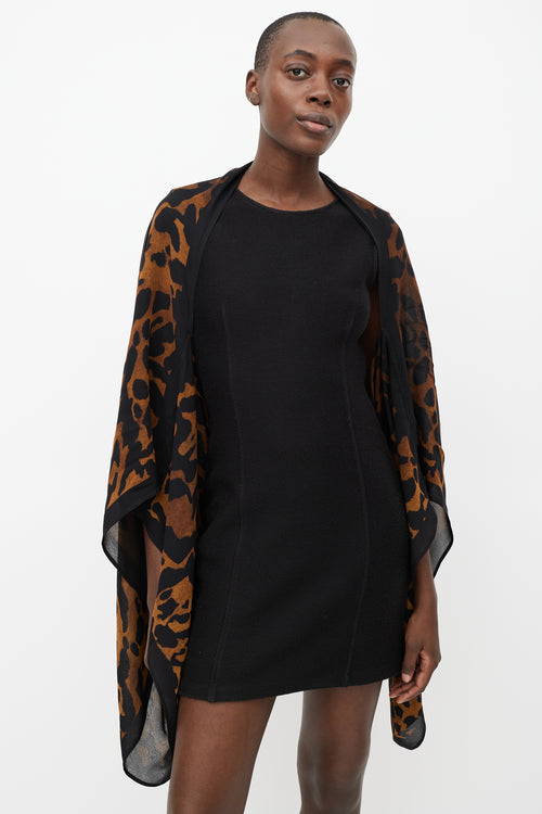 Alexander McQueen Black & Brown Silk Pattern Shawl