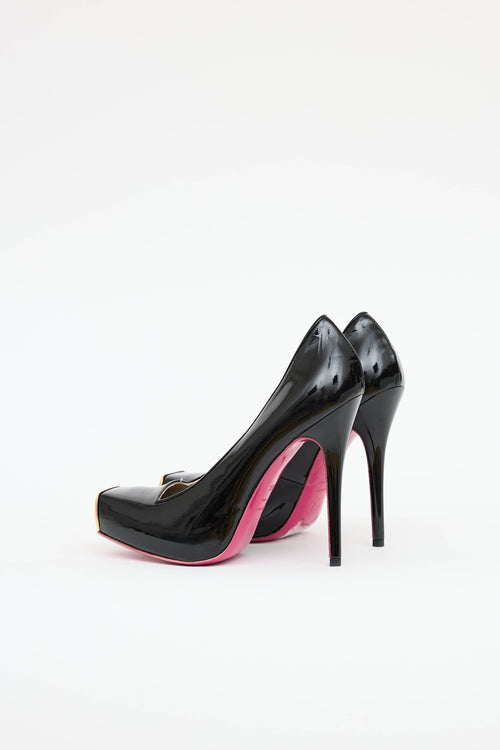 McQueen Patent Square Pump