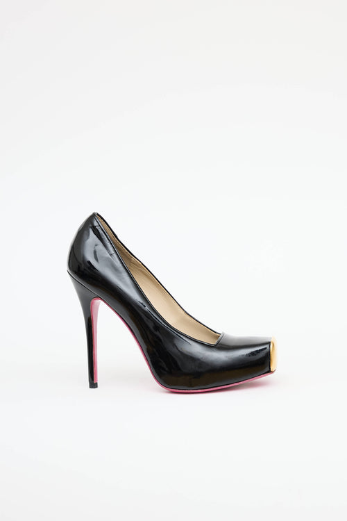 McQueen Patent Square Pump