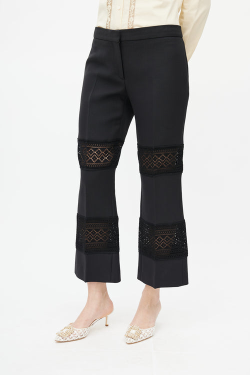 Alexander McQueen Black Lace Cut-Out Trouser