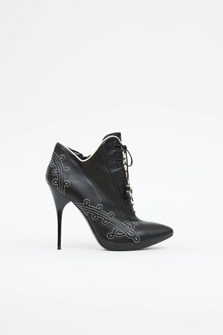 McQueen Embroidered High Heel Boot