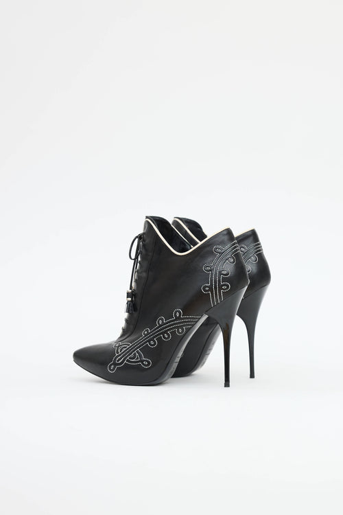 McQueen Embroidered High Heel Boot
