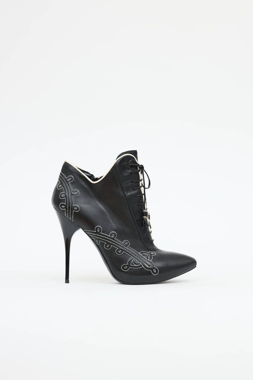 McQueen Embroidered High Heel Boot