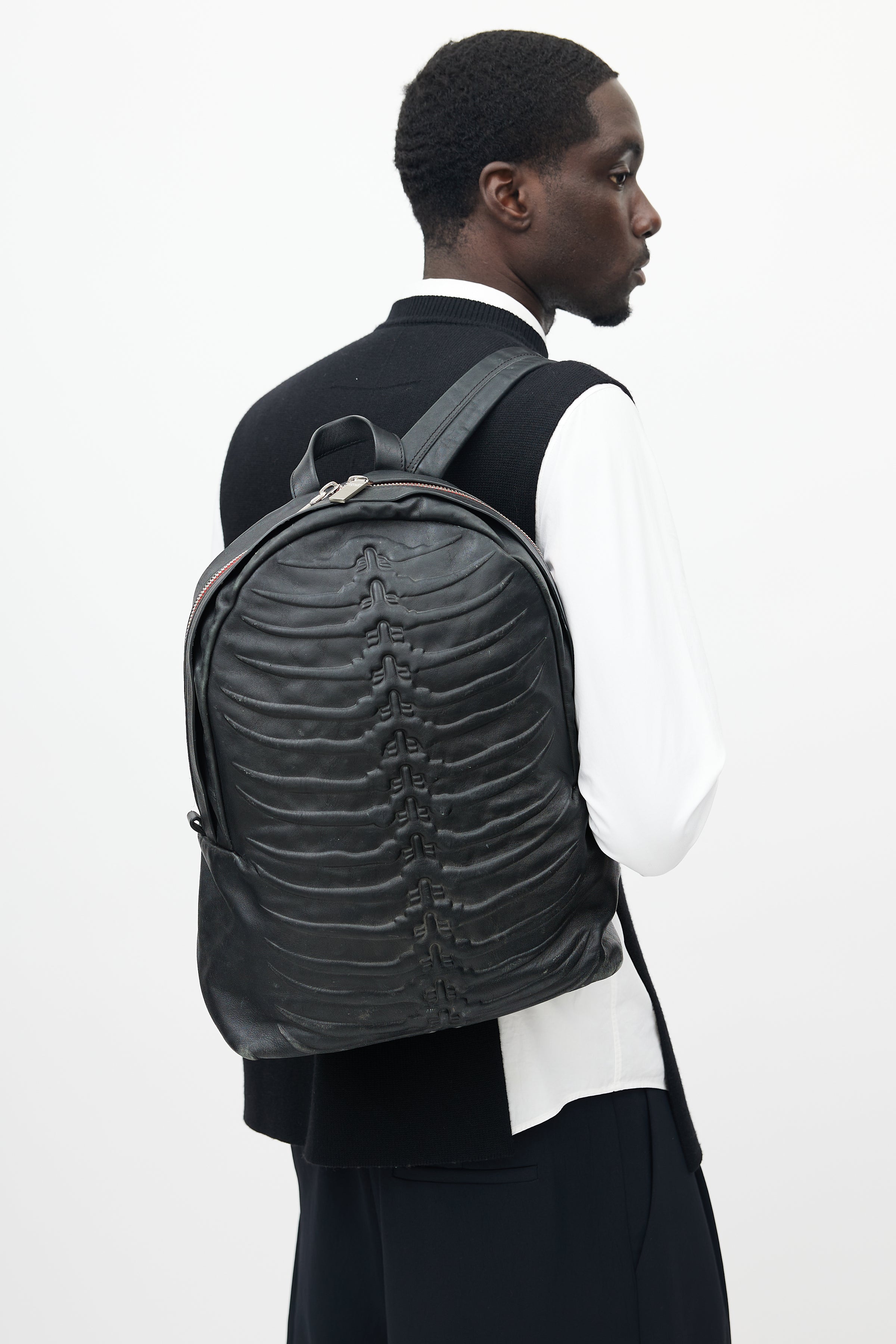 McQueen // Black Leather Rib Cage Backpack – VSP Consignment McQueen // Black Leather Rib Cage Backpack – VSP Consignment