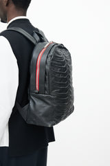 Alexander McQueen Black Leather Rib Cage Backpack