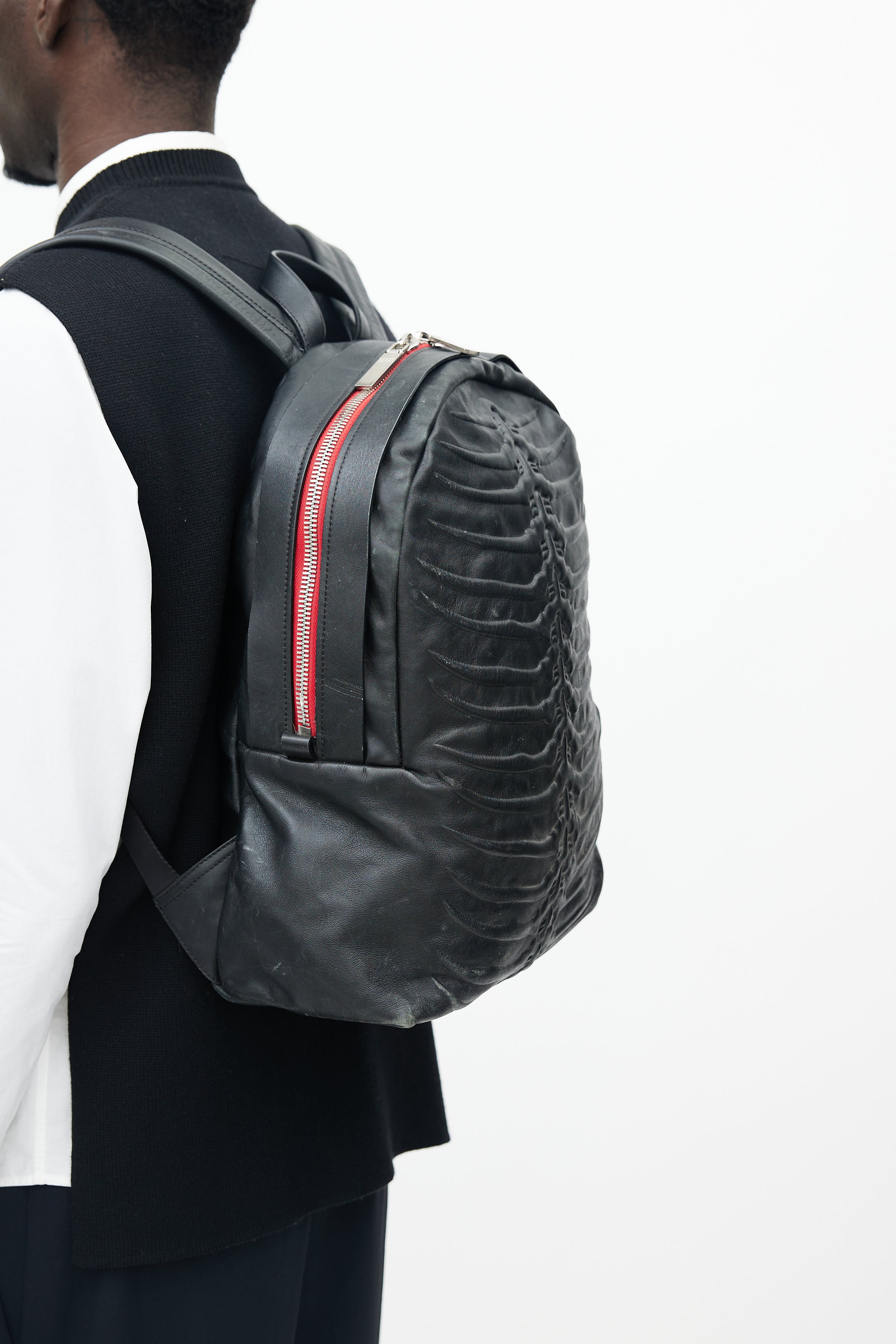 McQueen // Black Leather Rib Cage Backpack – VSP Consignment McQueen // Black Leather Rib Cage Backpack – VSP Consignment