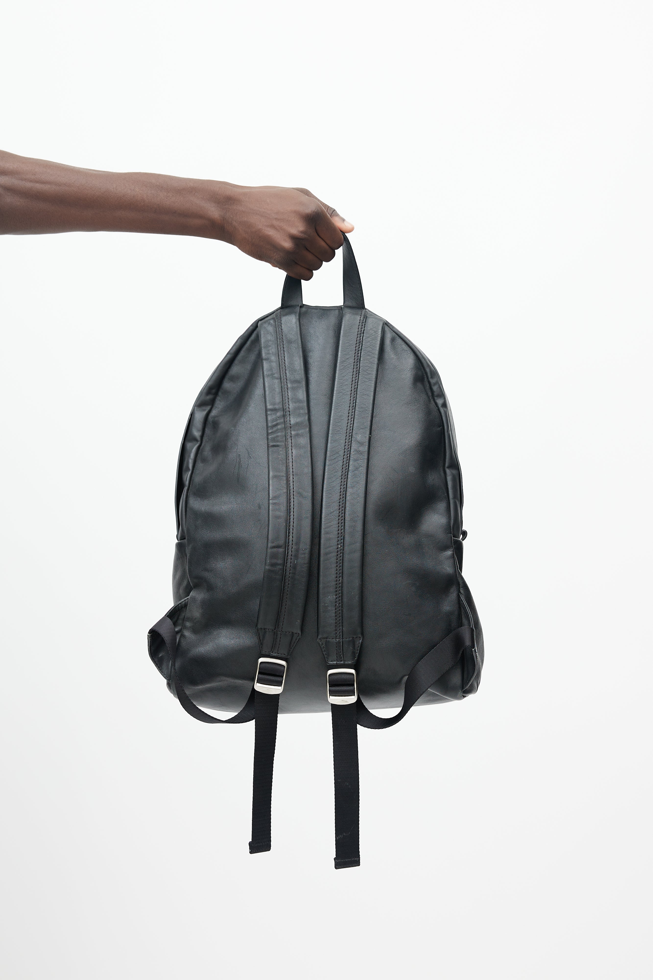 alexander mcqueen backpack leather McQueen // Black Leather Rib Cage Backpack – VSP Consignment