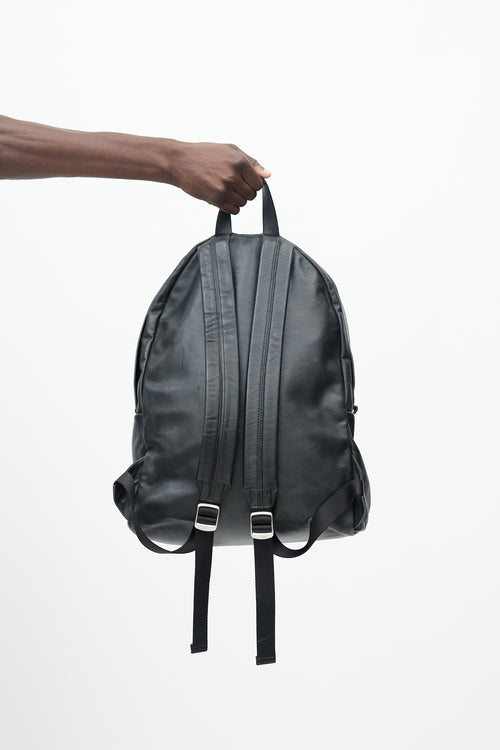 Alexander McQueen Black Leather Rib Cage Backpack