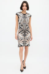 McQueen // Black & Multi Silk Print Knit Dress – VSP Consignment