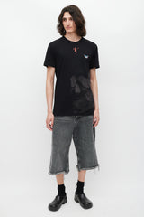Alexander McQueen Black & Multicolour Embroidered Skeleton T-Shirt