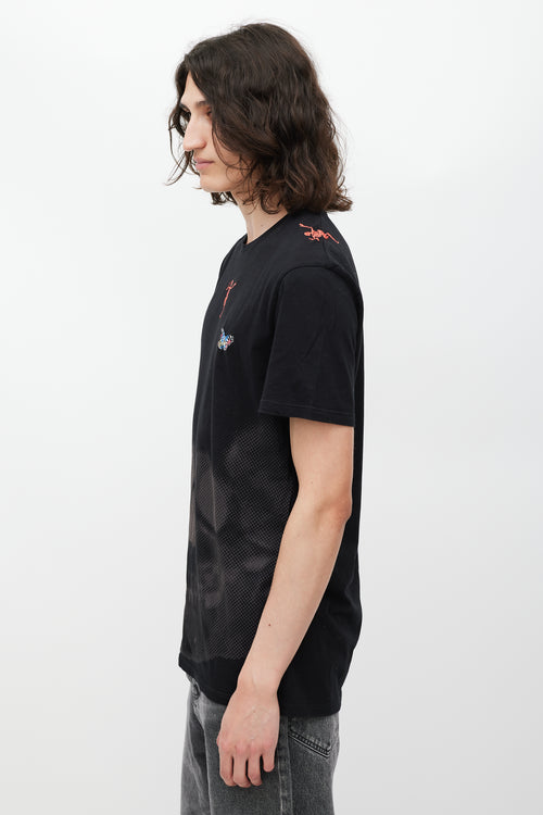 Alexander McQueen Black & Multicolour Embroidered Skeleton T-Shirt