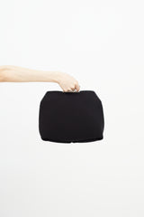 Alexander McQueen Black Neoprene Four Ring Skull Clutch