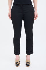 Alexander McQueen Black Wool Pleated Straight Leg Trouser