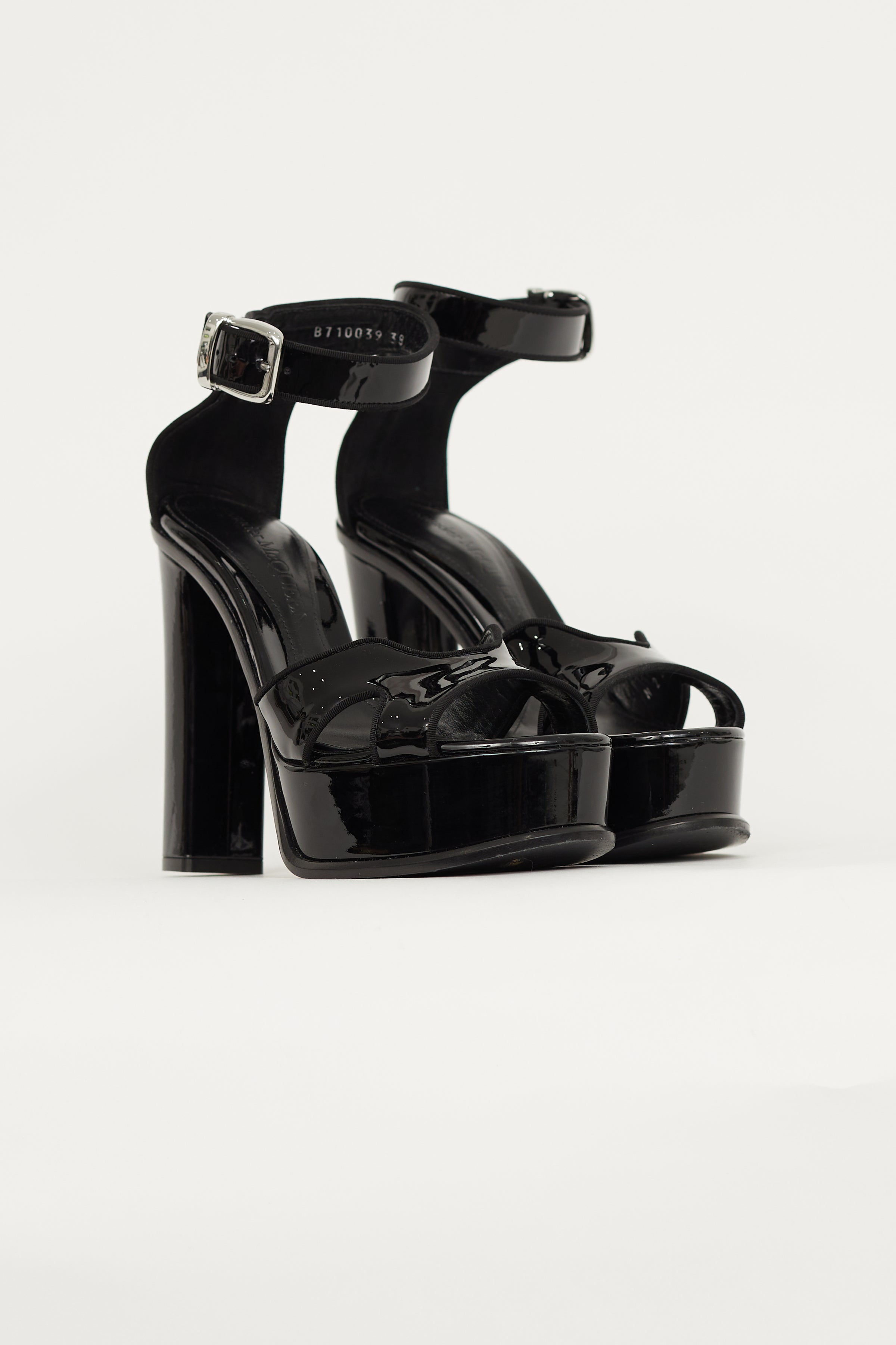 Alexander McQueen // Black Patent Platform Strappy Heel – VSP