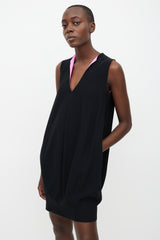 Alexander McQueen Black & Pink V-Neck Dress