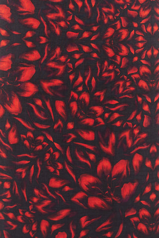 Alexander McQueen Black & Red Floral Scarf
