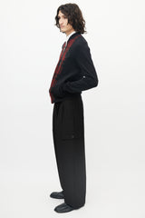 Alexander McQueen Black & Red Wool Plaid Front Jacket