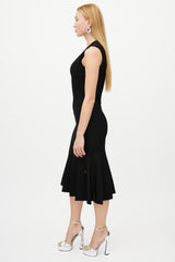 Alexander McQueen Black Ribbed Knit Dress