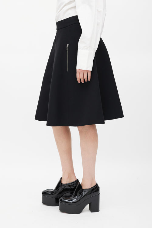 MCQ Black Ruffled Zip Pocket Skirt