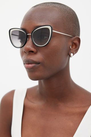 Alexander McQueen Black & Silver AM0177S Sunglasses
