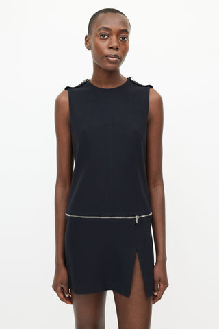 Alexander McQueen Black Sleeveless Zip Dress
