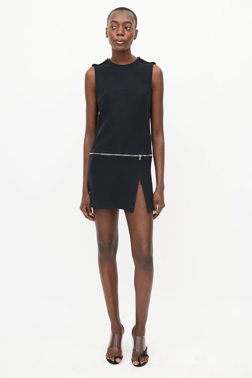 Alexander McQueen Black Sleeveless Zip Dress