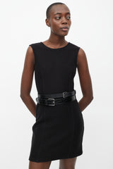 Alexander McQueen Black Smooth & Embossed Leather Wrap Belt