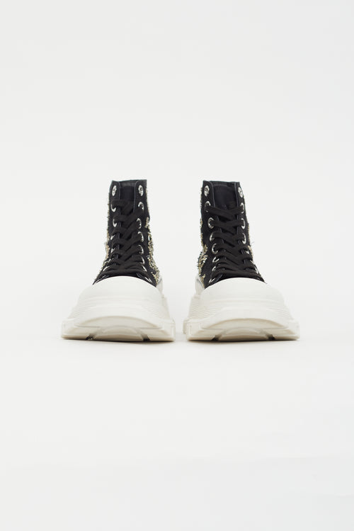 Alexander McQueen Black & White Beaded Chunky Sneaker