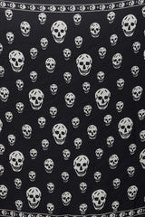 Alexander McQueen Black & White Silk Skull Print Scarf