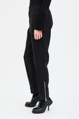 Alexander McQueen Black Wool Blend Tapered Riding Pant
