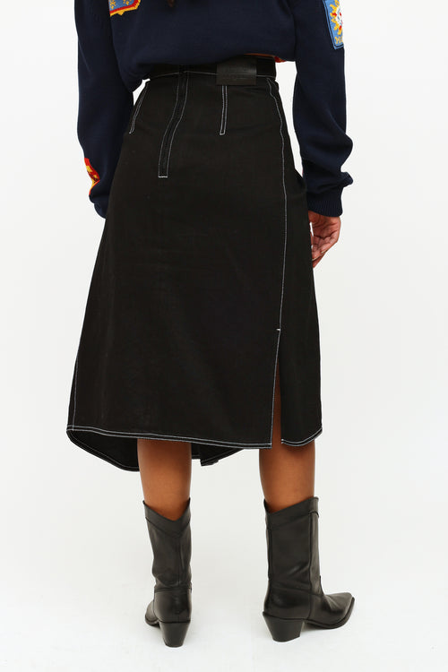 Alexander McQueen Black Denim Skirt