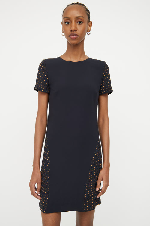 Alexander McQueen Black & Orange Panel Dress