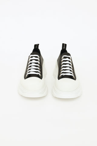 Alexander McQueen Black Leather Treaded Sneakers