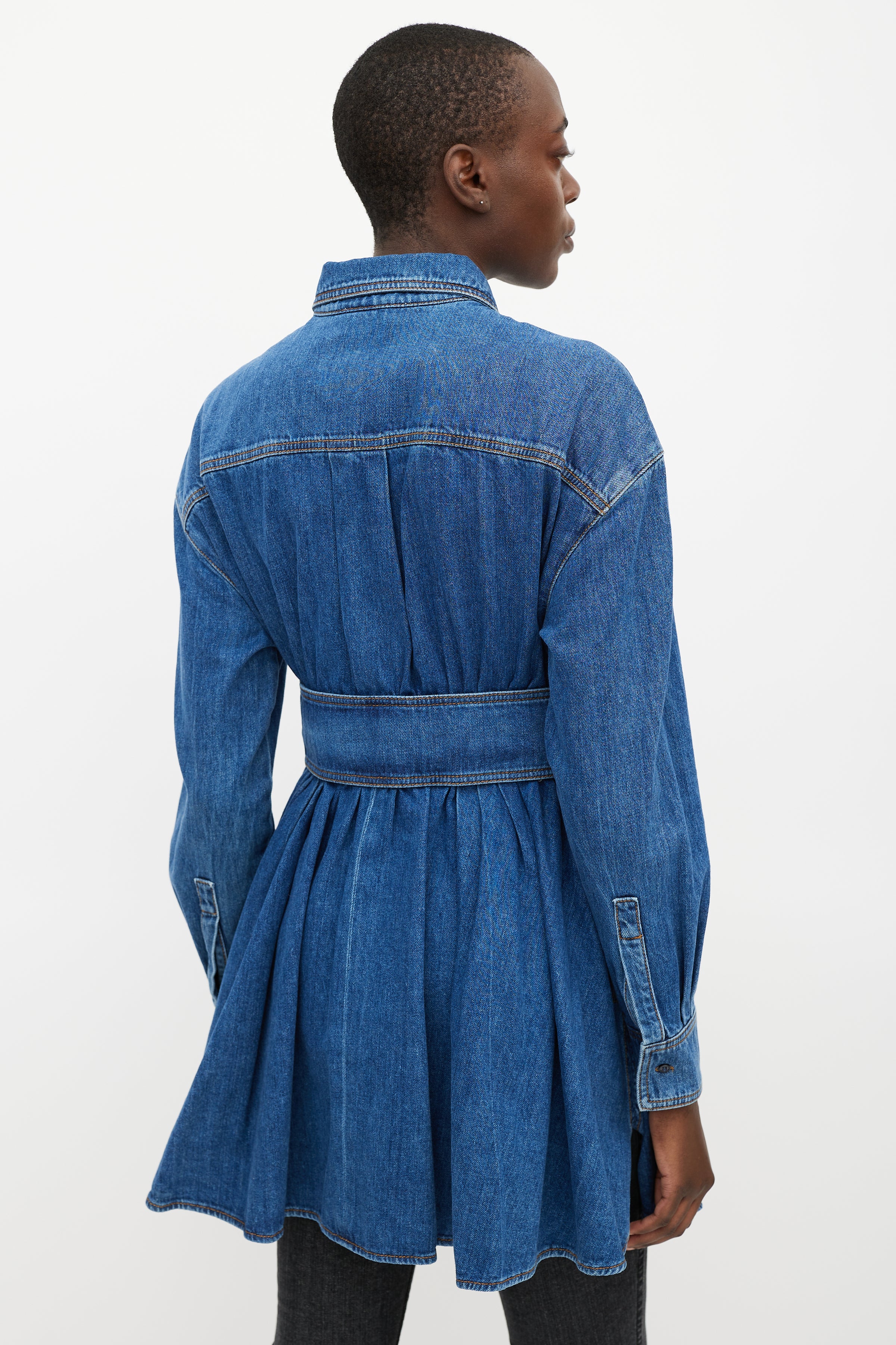 McQueen // Blue Ruffled Denim Dress – VSP Consignment McQueen // Blue Ruffled Denim Dress – VSP Consignment