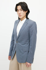 Alexander McQueen Blue & White Pinstripe Blazer