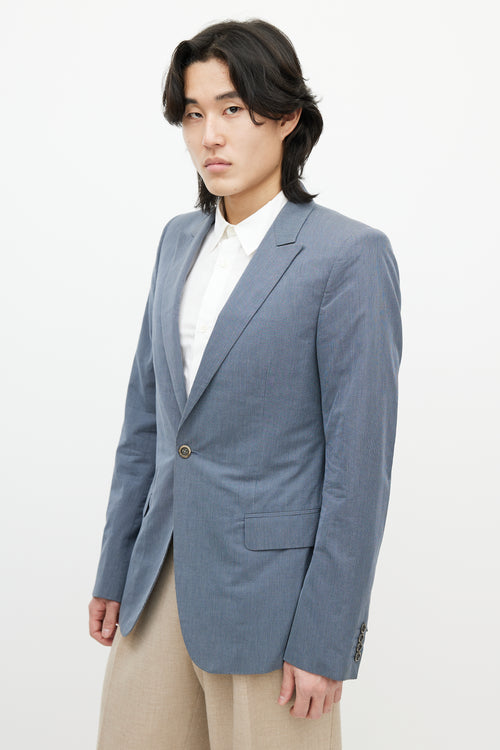 Alexander McQueen Blue & White Pinstripe Blazer