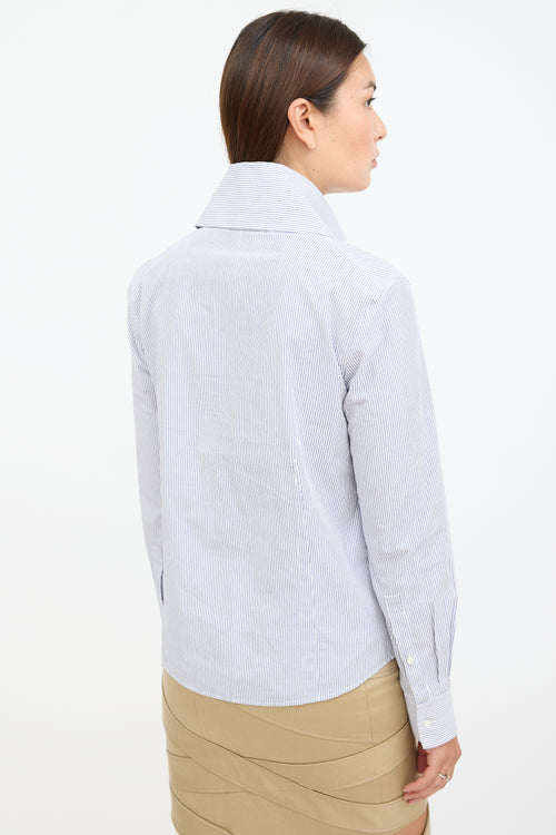 McQ Blue & White Striped Shirt