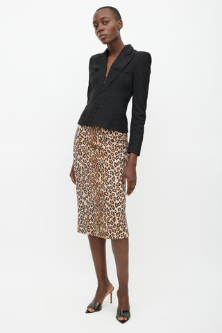 Alexander McQueen Brown & Black Pattern Skirt